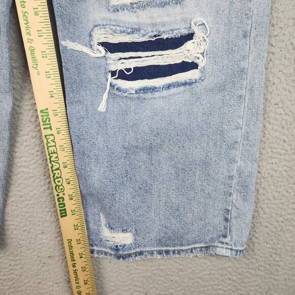 KanCan Ripped High Rise Wide Leg Cropped Jeans Womens Size 30 Baggy Denim Cotton - Picture 5 of 15